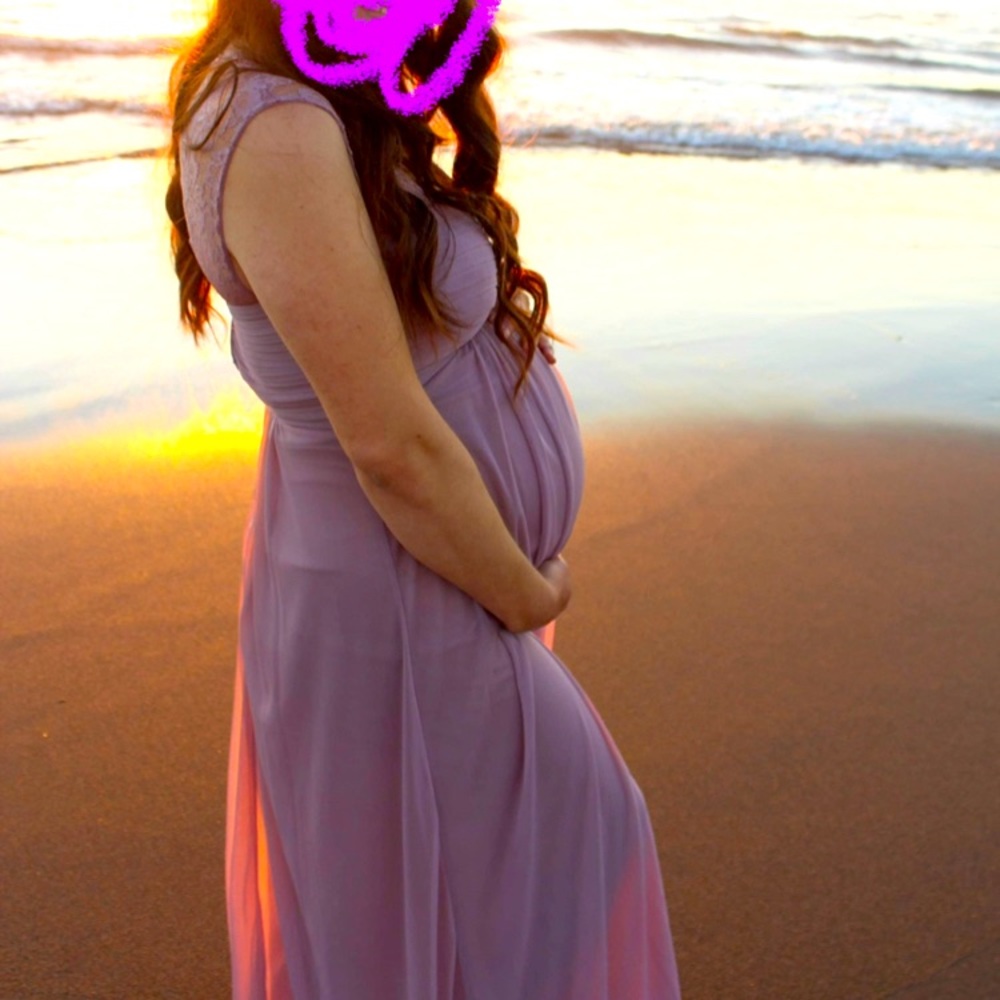 Purple dress with scarf